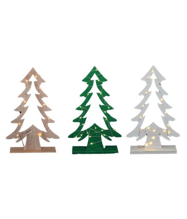 Albero Di Natale In Legno 19X8X30Cm - Decorazione Natalizia