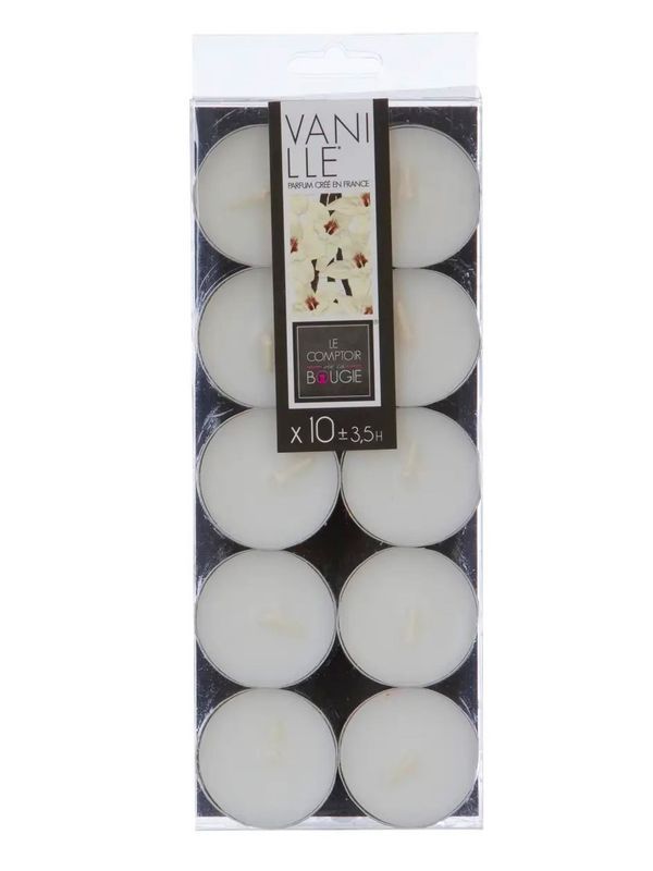 Set Di 10 Candele Profumate Alla Vaniglia