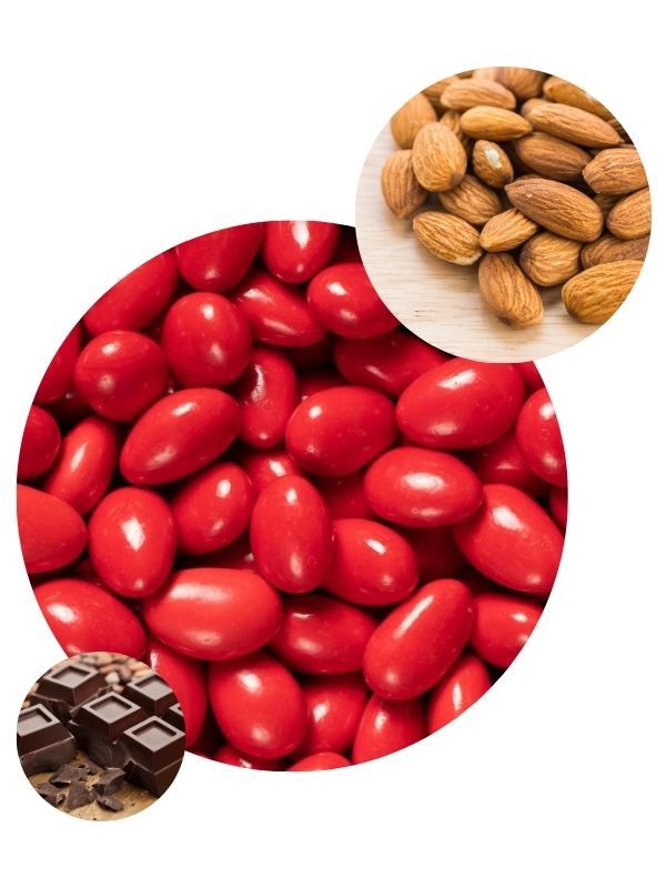 PRESTIGE Morbide Bontà Confetti Amandes Et Chocolat Rouge 1Kg