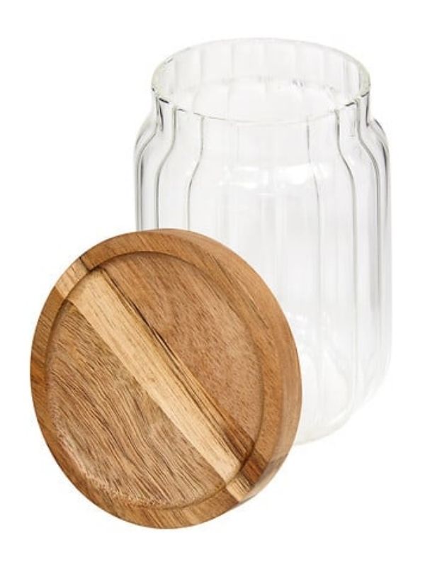 Organiseur De Cuisine En Verre Et Bois Harmony 12.3X9Cm