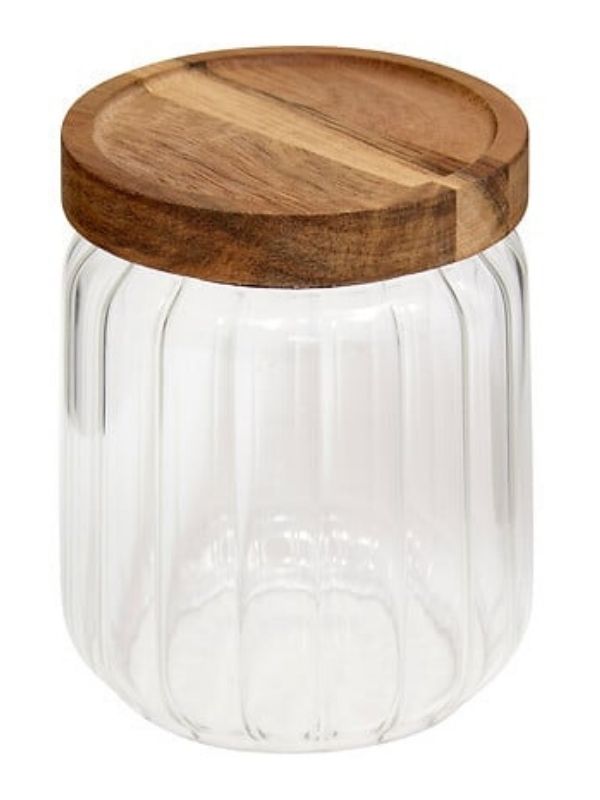 Organiseur De Cuisine En Verre Et Bois Harmony 12.3X9Cm
