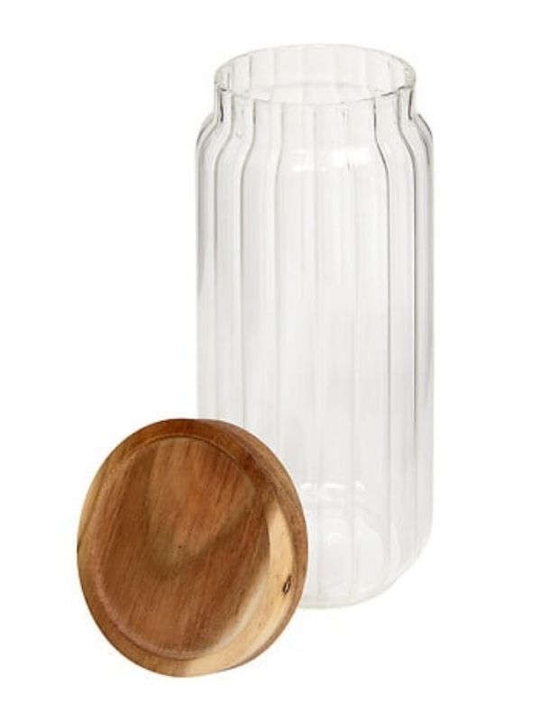 Organiseur De Cuisine En Verre Et Bois Harmony 20.4X9Cm