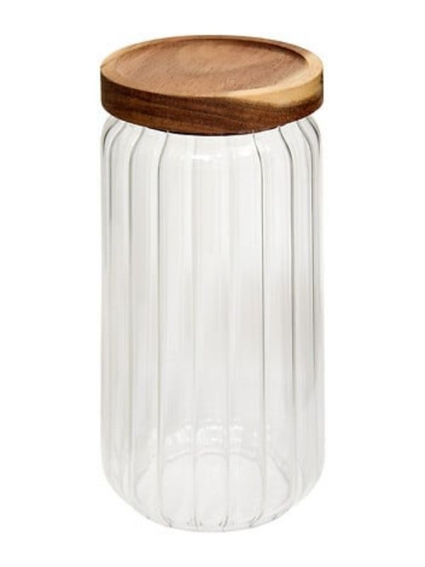 Organiseur De Cuisine En Verre Et Bois Harmony 20.4X9Cm