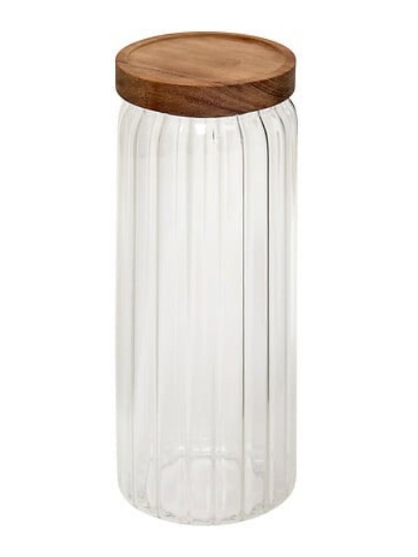Organiseur De Cuisine En Verre Et Bois Harmony 29X9Cm