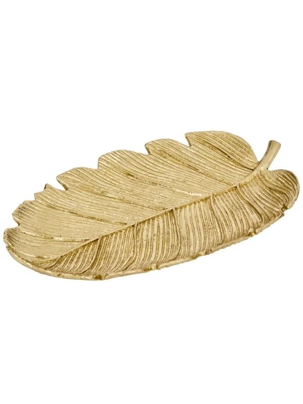 Goldener Geldbeutel In Federform Wohnaccessoires 25X15Cm