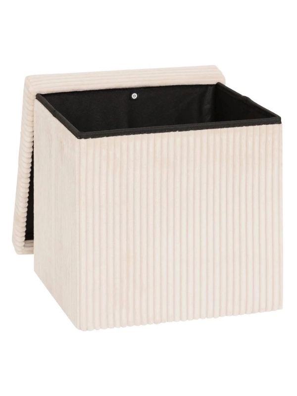 Pouf Pliable Déco Arum Ivoire 38X38Cm