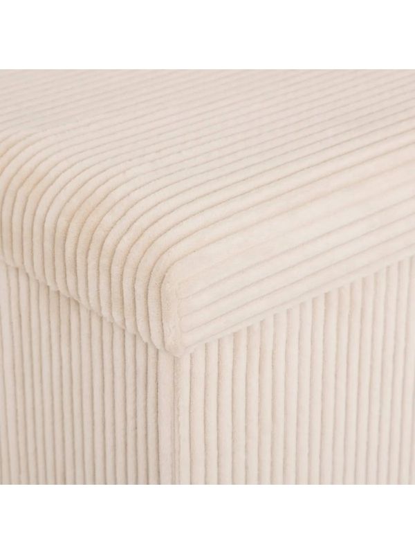 Pouf Pliable Déco Arum Ivoire 38X38Cm