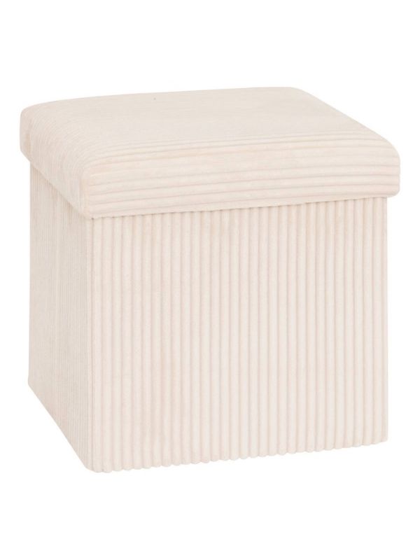 Pouf Pliable Déco Arum Ivoire 38X38Cm