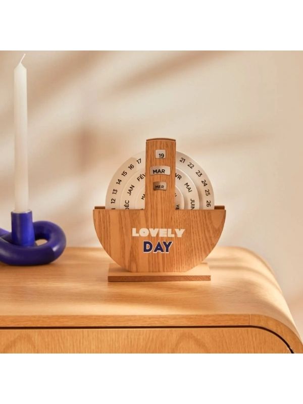 Calendario In Legno Flow Decorazione Per La Casa 20X8Cm