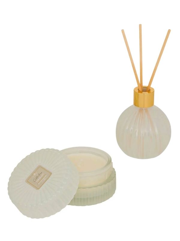 Set Déco Diffusore E Candela Albie The Bianco 