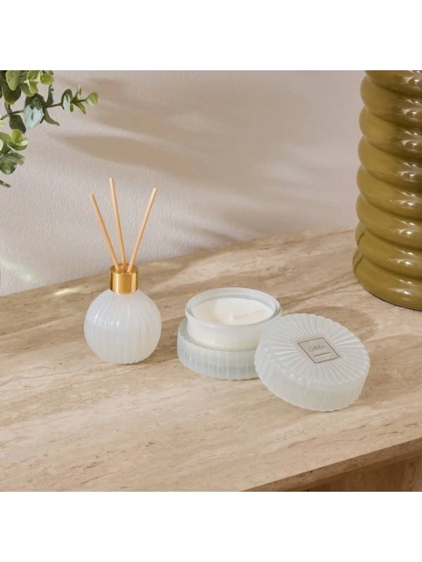 Set Déco Diffusore E Candela Albie The Bianco 