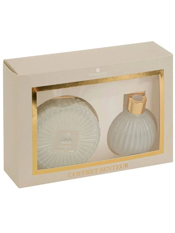 Set Déco Diffusore E Candela Albie The Bianco 