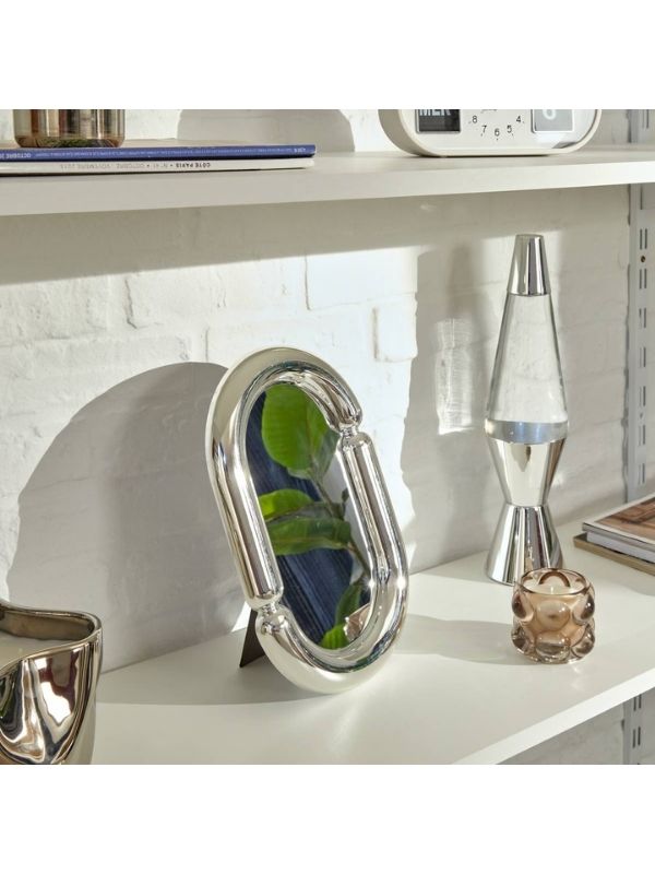 Miroir D'Appoint Argenté Sky Décoration Pour La Maison 30Cm