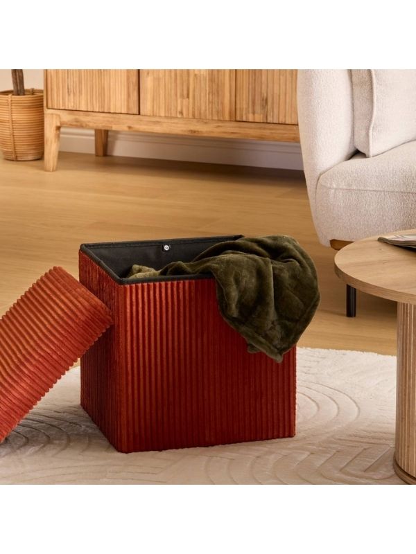 Faltbarer Pouf Déco Arum Rot 38X38Cm