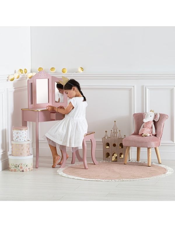 Rosa Spiegel Sissi Für Kinderzimmer 59,5X29X98,5Cm