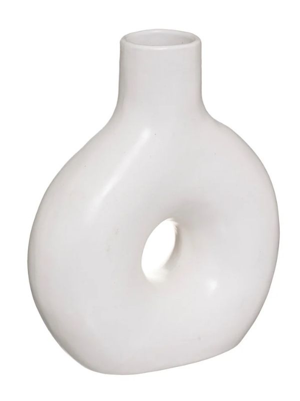 Dekorative Vase Circle Weiße Keramik 17X21Cm