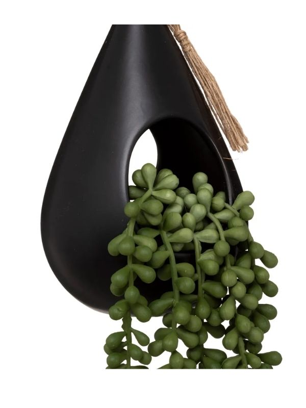 Déco Tropiques Pianta Artificiale Con Vaso Da Appendere In Ceramica 50Cm