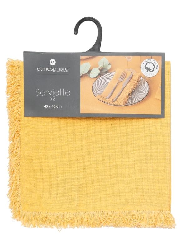 Set Di 2 Tovaglioli MAHA In Cotone 40X40Cm - Ocra