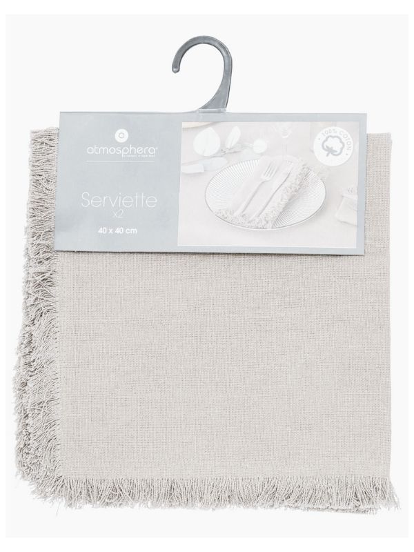 2Er Set MAHA Baumwollservietten 40X40Cm - Weiß