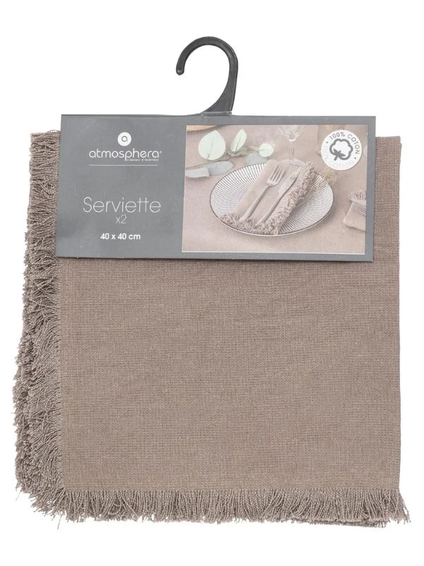2Er Set MAHA Baumwollservietten 40X40Cm - Grau