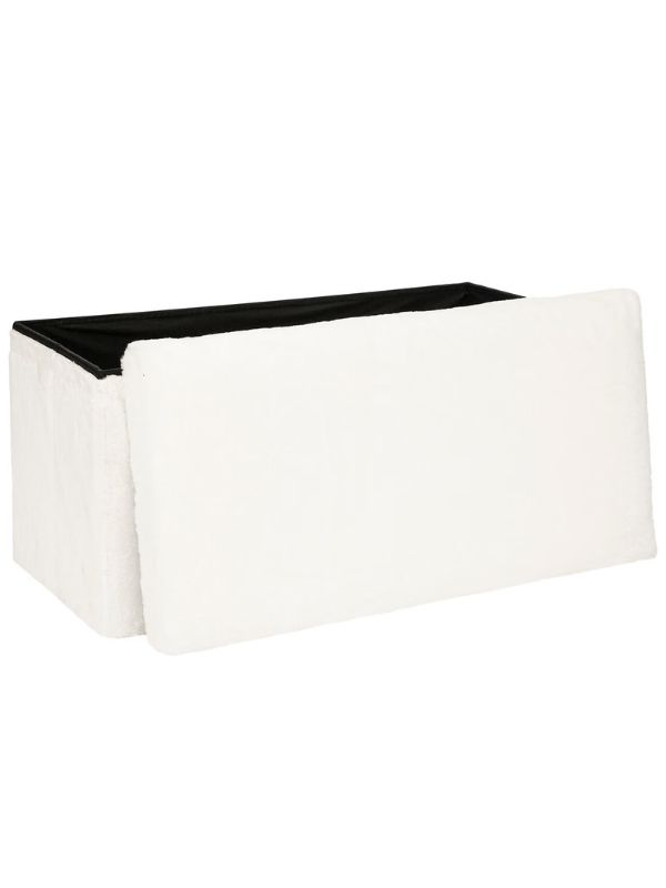 Faltbarer Pouf Déco Ezzio Weiß Teddy 76X38X38Cm