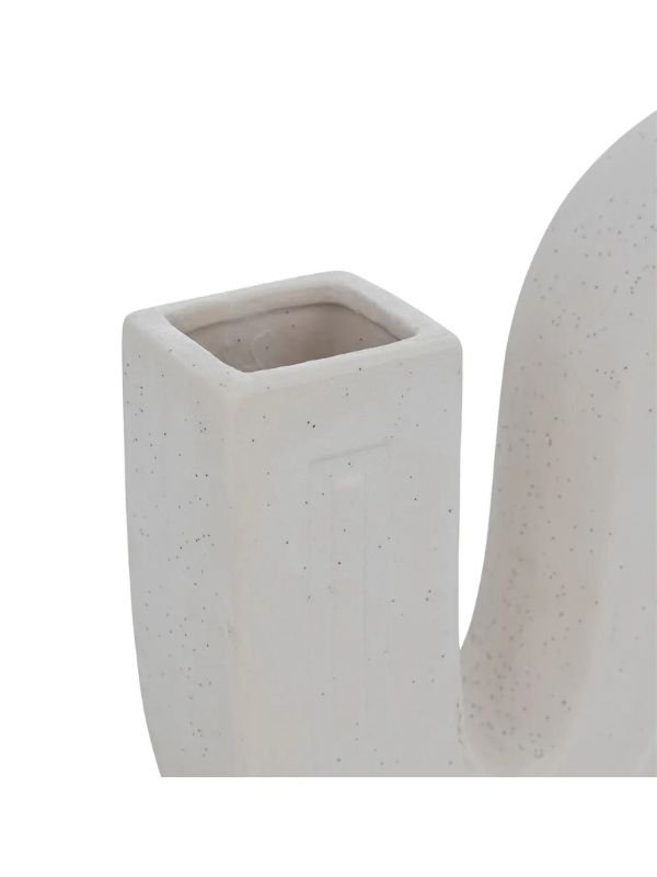 Dekorative Vase Olme Weiße Keramik 25Cm