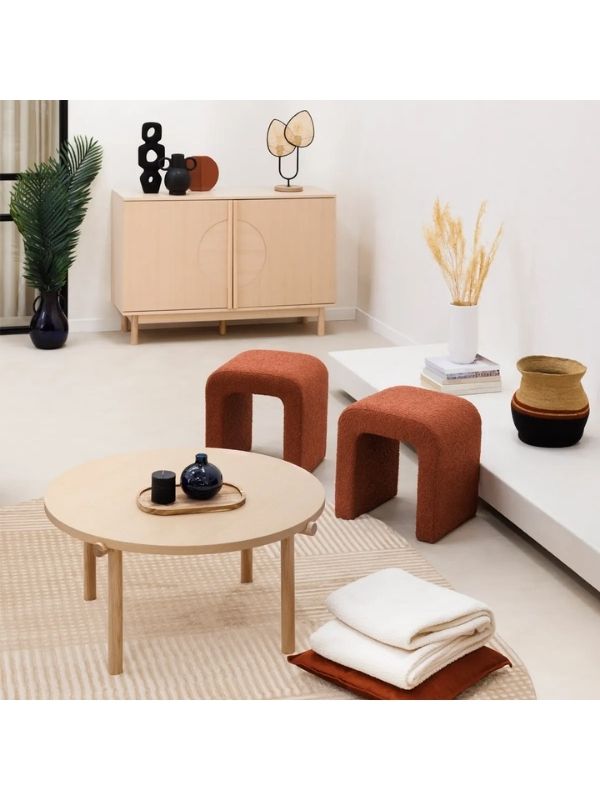  Pouf Déco Sevi Couleur Ambre 41X35Cm
