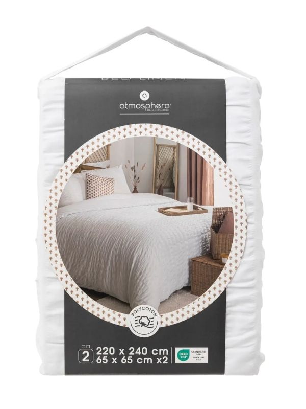 Parure Da Letto Seersuck In Policotone 240X220Cm