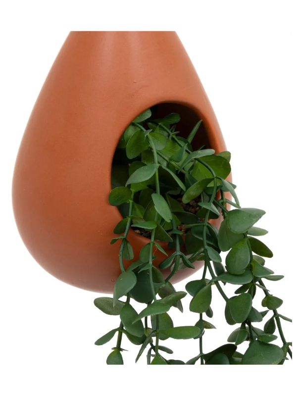 Falsche Pflanze Mit Keramik-Tropfenvase Zum Aufhängen 60Cm