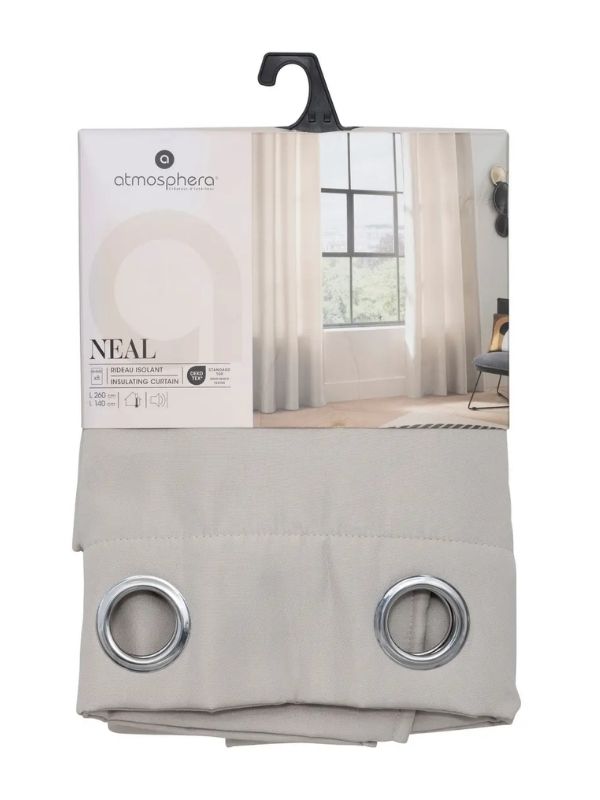 Tenda Déco Neal Color Beige Effetto Isolante 140X260Cm