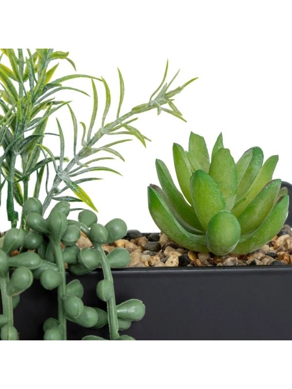 Déco Imy Plantes Artificielles Avec Vase Rond En Métal 41Cm