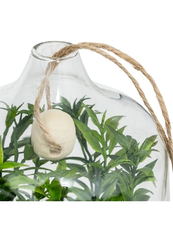 Déco Mini Hängendes Glas Family Künstliches Terrarium 15Cm