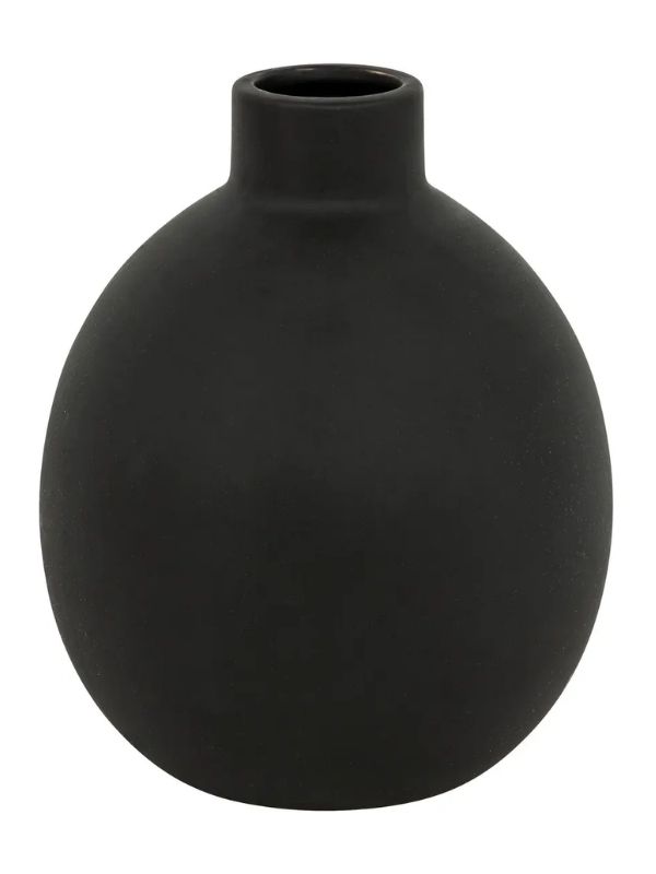 Dekorative Vase Rily Schwarze Keramik 18Cm
