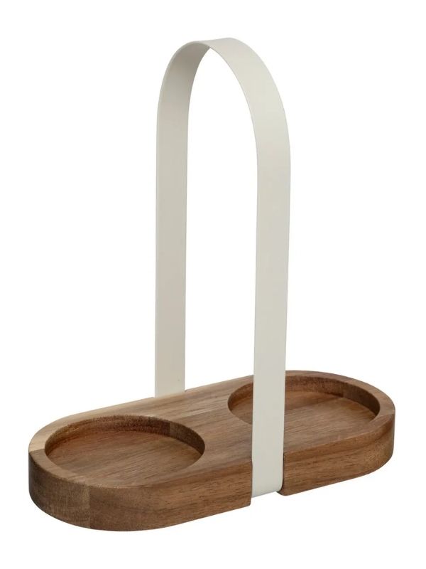 Set Huile Et Vinaigre En Verre Et Bois Harmony 19X17X8Cm