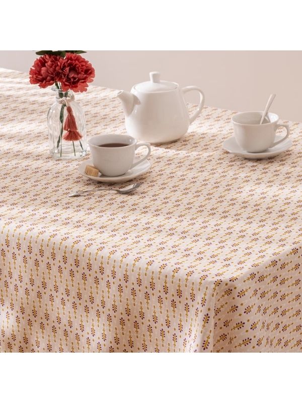 Bedruckte Schmutzabweisende Tischdecke Pepuru Beige 140X240Cm