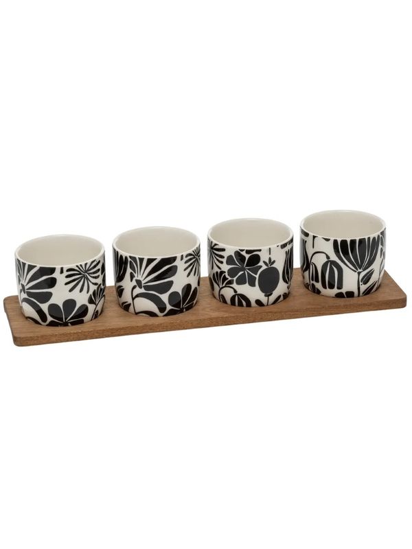 Set Aperitivo 5 Pezzi Con Vassoio In Legno D'Acacia Twisted Lime 9X9X7Cm