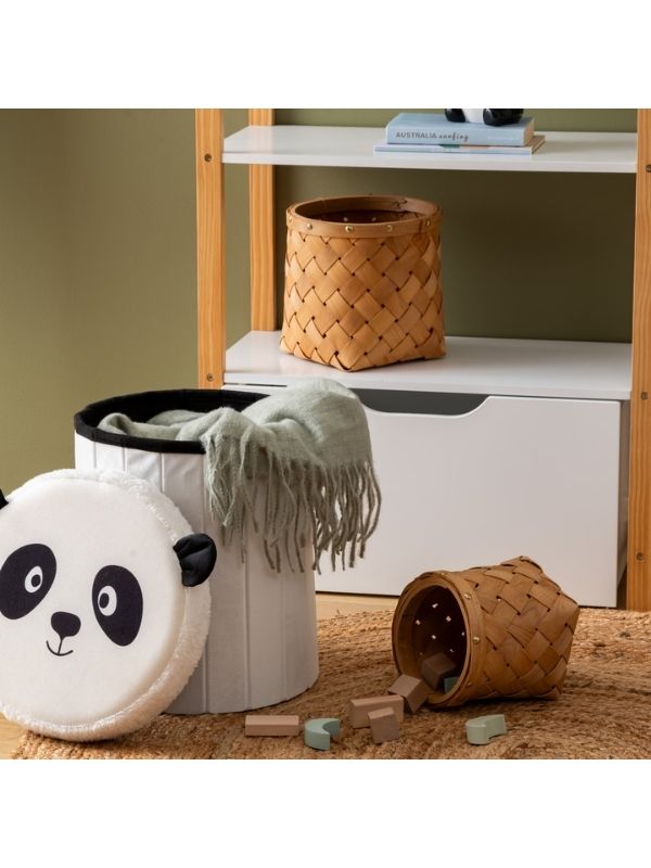 Pouf Pieghevole Panda Per Cameretta 30X38Cm