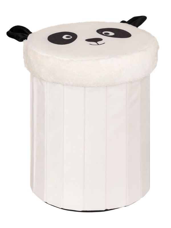 Pouf Pieghevole Panda Per Cameretta 30X38Cm