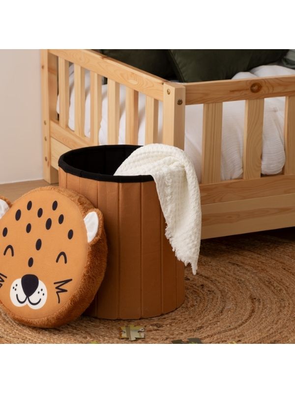 Pouf Pieghevole Tigre Per Cameretta 30X38Cm