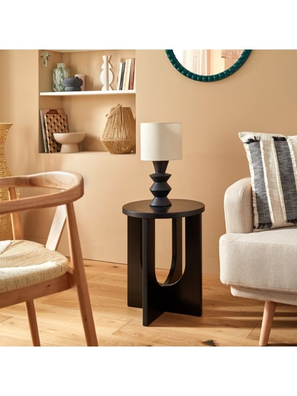 Table Basse Déco Bloom Noir 50X40Cm