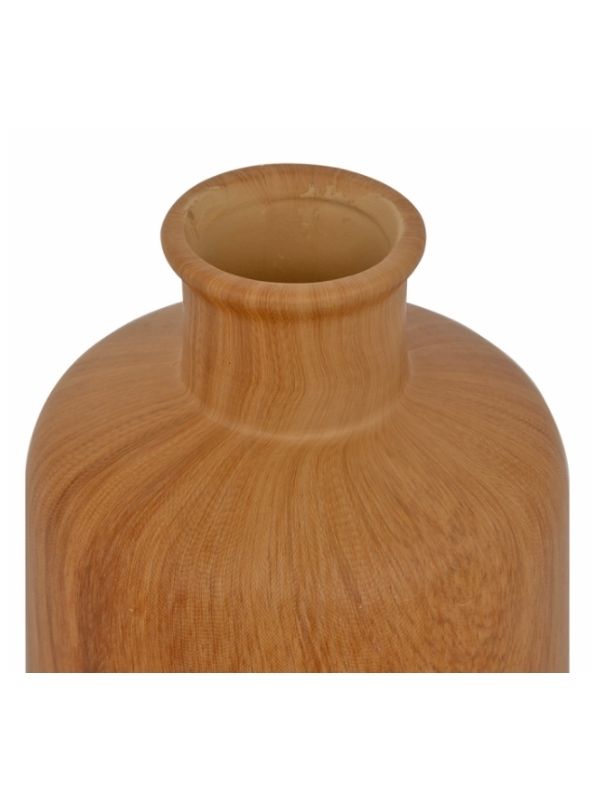 Dekorative Vase Sao Keramik In Holzoptik 17.5Cm
