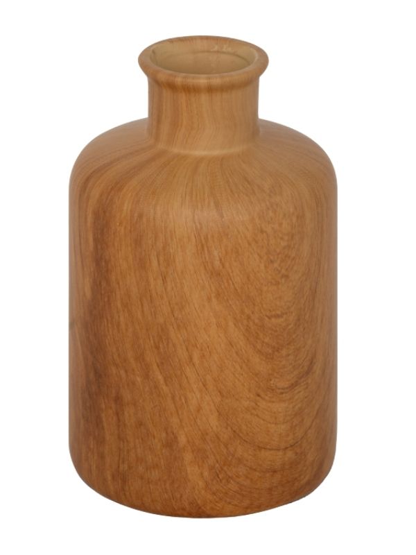 Dekorative Vase Sao Keramik In Holzoptik 17.5Cm
