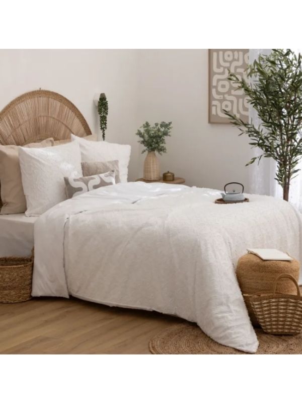 Parure Da Letto Swan In Microfibra Bianca 240X220Cm