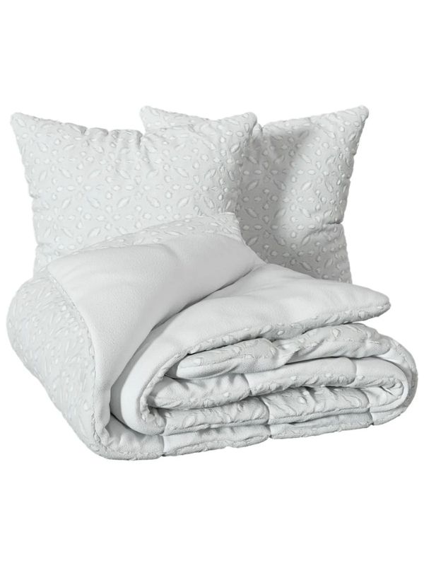 Parure Da Letto Swan In Microfibra Bianca 240X220Cm