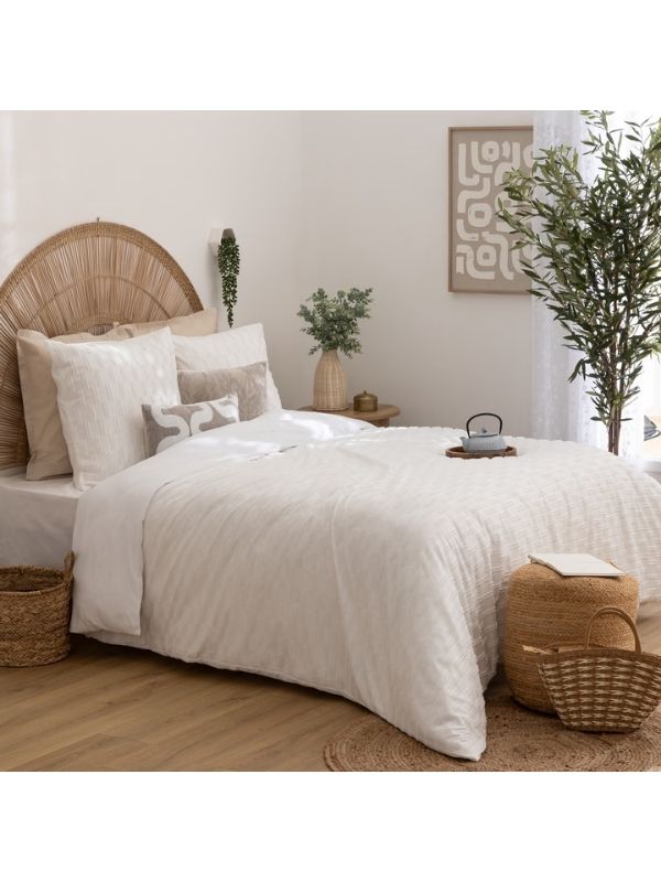 Parure Da Letto Edie In Microfibra Bianca 240X220Cm