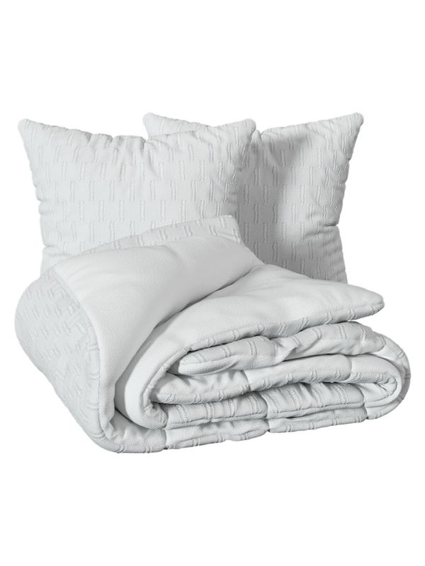 Parure Da Letto Edie In Microfibra Bianca 240X220Cm