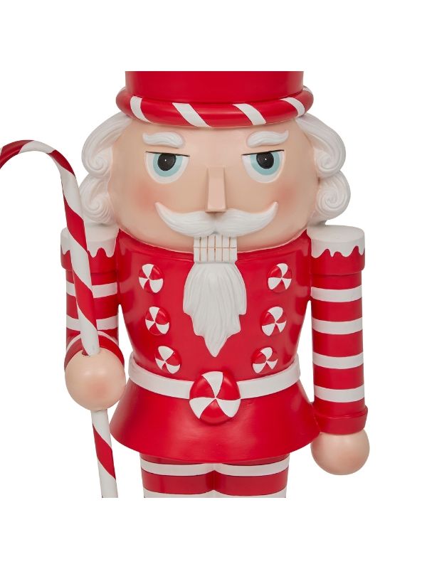 Decorazione Natalizia Schiaccianoci In Magnesia Con Bastoncino Di Zucchero 91Cm