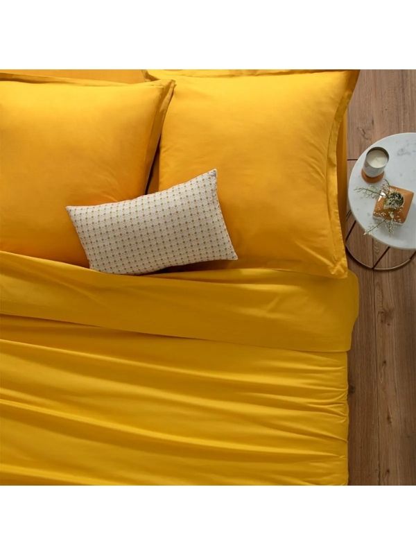 Federa In Cotone Per Cuscino Ocra 50X70Cm