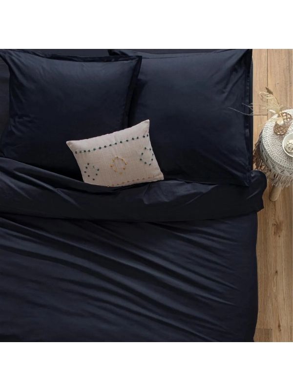 Federa In Cotone Per Cuscino Blu Inchiostro 50X70Cm