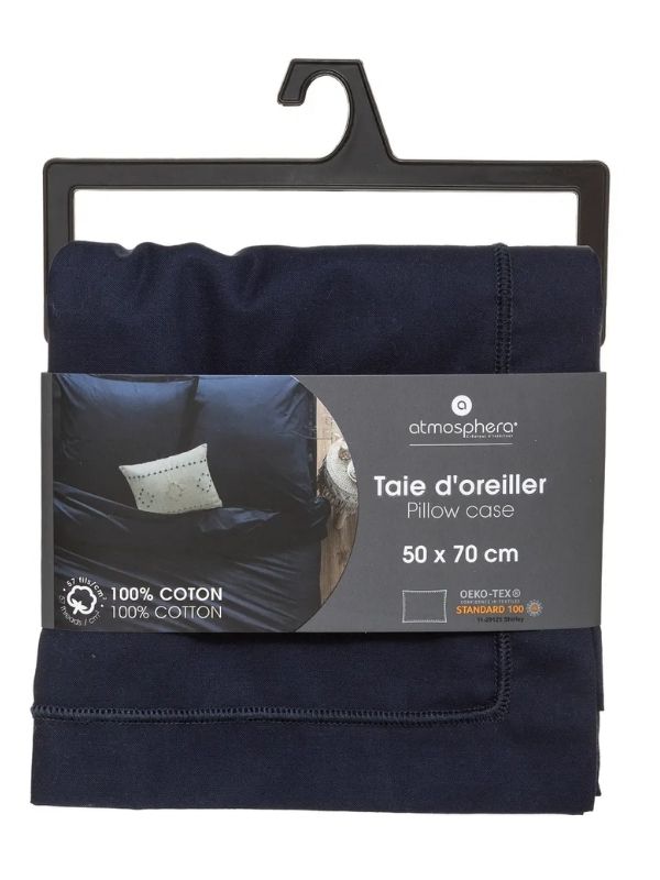 Federa In Cotone Per Cuscino Blu Inchiostro 50X70Cm